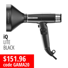 Load image into Gallery viewer, GA.MA Professional iQ Lite Hairdryer Black