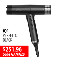 Load image into Gallery viewer, GA.MA Professional iQ1 Perfetto Hairdryer Black