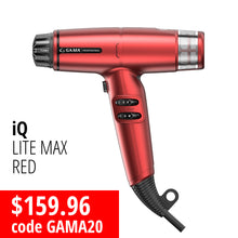 Load image into Gallery viewer, GA.MA Professional iQ Lite Max Hairdryer Red
