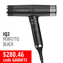 Load image into Gallery viewer, GA.MA Professional iQ2 Perfetto Hairdryer Black

