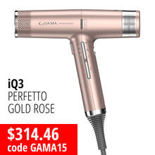 Load image into Gallery viewer, GA.MA Professional iQ3 Perfetto Hairdryer Rose Gold
