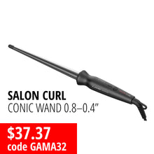 Load image into Gallery viewer, GA.MA Professional Salon Curl Conic Wand 0.4-0.8"
